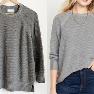 Old Navy grey waffle textured knit sweater